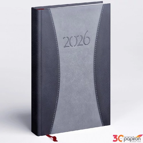 Határidőnapló A/5 2026 napi 9322-73 PRÉMIUM szürke Realsystem 2026 kollekció!