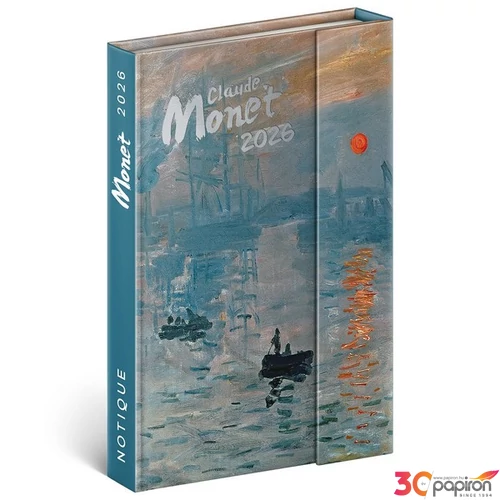 Határidőnapló B/6 2026 heti mágneszáras Claude Monet 11×16 cm Realsystem 2026 kollekció!