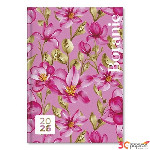 Határidőnapló Period 2026 Botanic B/6 heti Pink papír P4114-3434