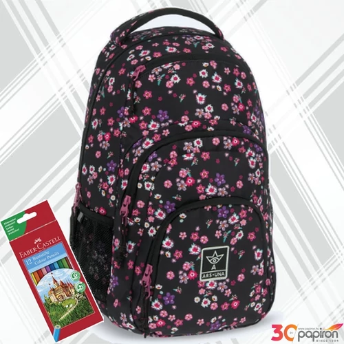 Ars Una hátizsák 24'' AU-2 25LPearl Blossom black (5377) 54853775 Praktikus kamaszoknak zsebbel l