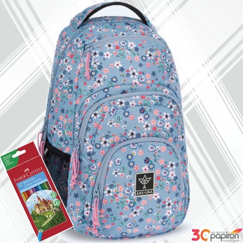 Ars Una hátizsák 24'' AU-2 25LPearl Blossom blue (5376) 54853768 Praktikus kamaszoknak zsebbel l