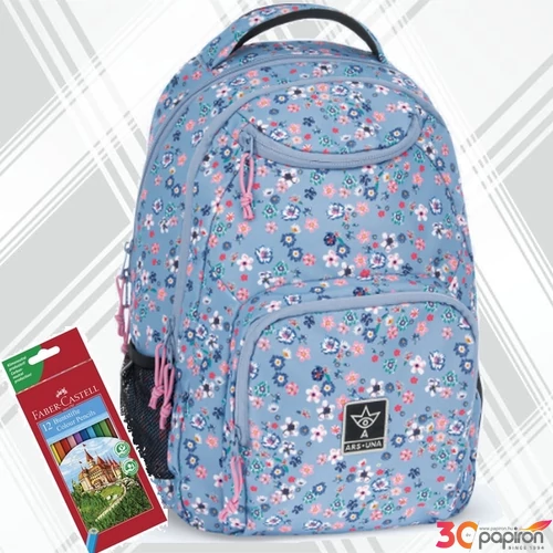 Ars Una hátizsák 24'' AU-6 26L Pearl Blossom blue 3év garancia 55043762 Praktikus kamaszoknak zsebbel l