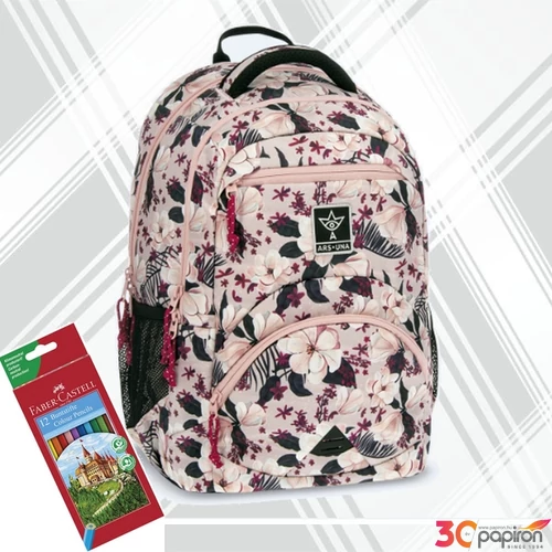 Ars Una ergonómikus hátizsák 2 27L Flowery pink (5375) 24 55833752 prémium 3év garancia