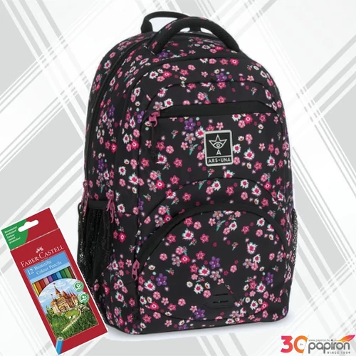 Ars Una ergonómikus hátizsák 2 27L Pearl Blossom black (5377) 24 55833776 prémium 3év garancia