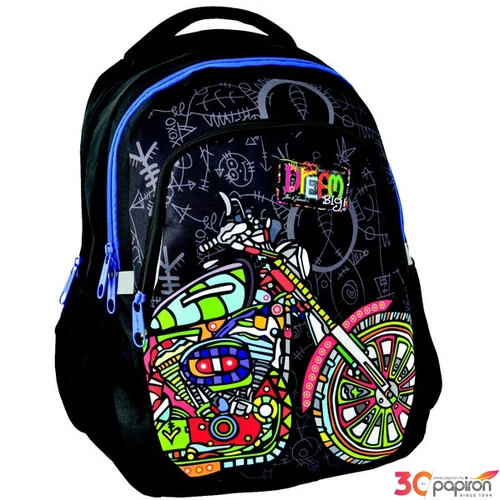 Hátizsák Paso motoros fekete 45x30x20 0,5kg Paso az örök fiatalság kollekció