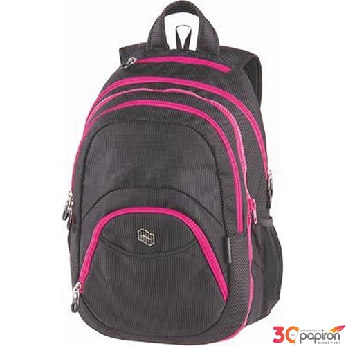 Hátizsák Pulse 2in1,notebook tartóval és audió csatlak. Teens, pink-fekete