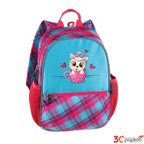 Hátizsák Pulse Junior Kitty Love, Zöld-Rózsaszín PLS122003L