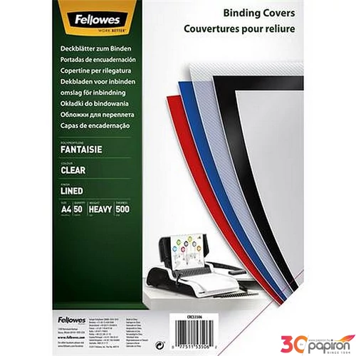 Hátlap A4 Fellowes 500 mikron, Fantaisie, átlátszó