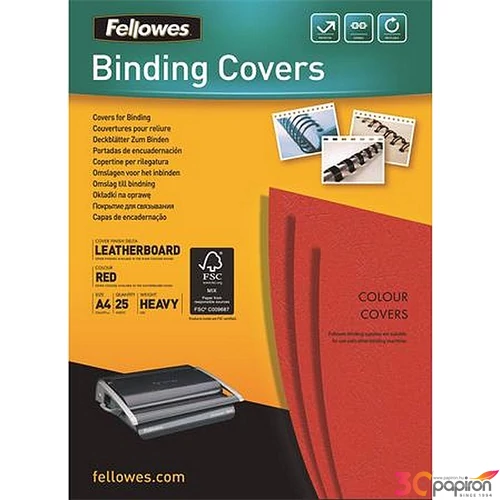 Hátlap Fellowes Delta A4 250 g matt piros 25 db/csom IFW53737