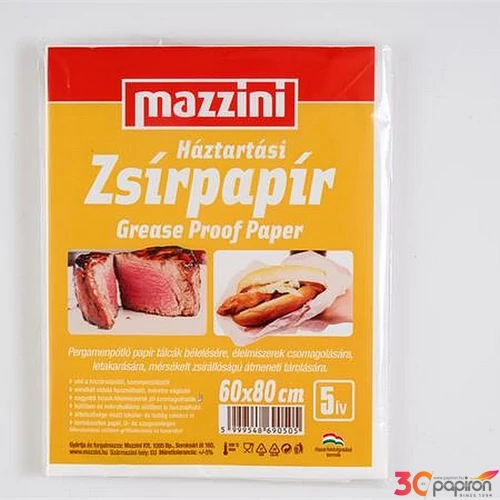 Háztartási zsírpapír íves 5 ív 60x80cm MAZZINI