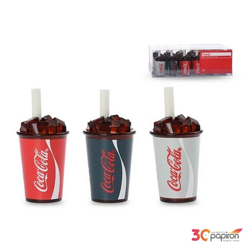 Hegyező 1lyukú +radír Coca-Cola tartályos vegyes színekben