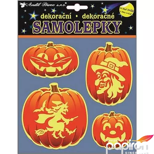 Halloween matrica dekor Samolepky, 23x18cm floureszkáló Halloween mintás matrica dekoráció!