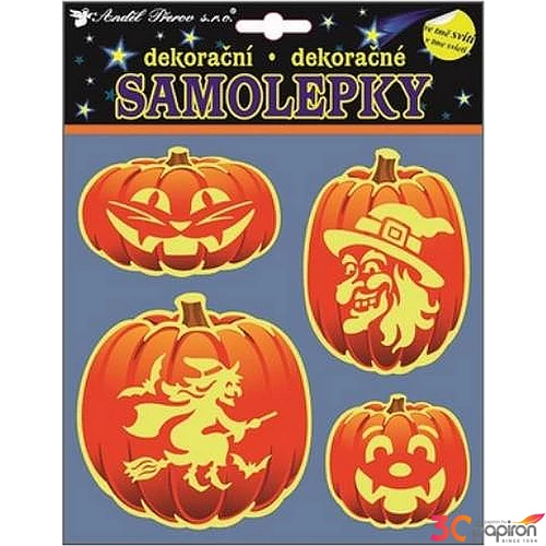 Halloween matrica dekor Samolepky, 23x18cm floureszkáló Halloween mintás matrica dekoráció!