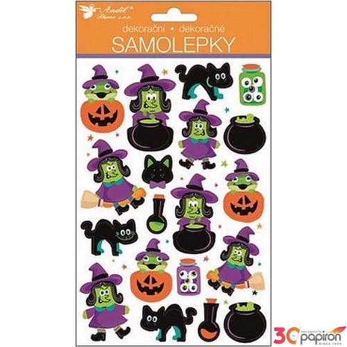 Halloween matrica dekor Samolepky, 25x14cm dombor-metalizált Halloween mintás matrica dekoráció!