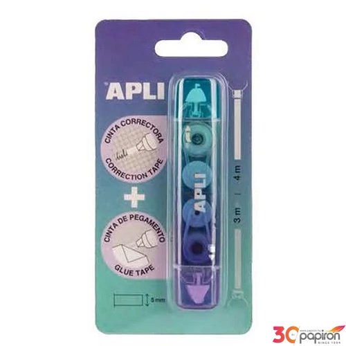 Hibajavító roller Apli 2in1, 5 mm x 4-3 m, vegyes színek