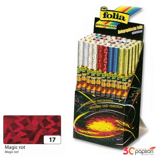 Hologrammos fólia Folia 40cmx1m öntapadós piros 1 tekercs