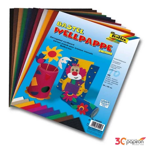 Hullámpapír Folia 25x35cm vegyes 2 oldalas 10ív/csomag