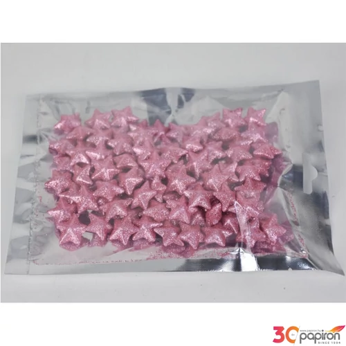 Hungarocell csillag kicsi csillámos sötétrózsaszín, 2cm