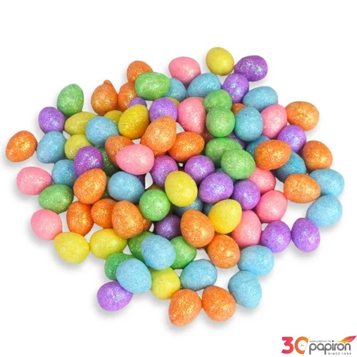 Hungarocell tojás 1,5x1,8cm csillámos vegyes színek 100db/csomag