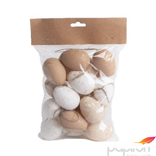 Húsvéti dekor tojás műanyag, 18db/csomag fehér natúr 671219