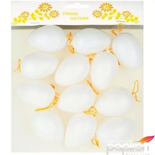 Húsvéti dekor tojás fehér, 6cm 12db/csomag