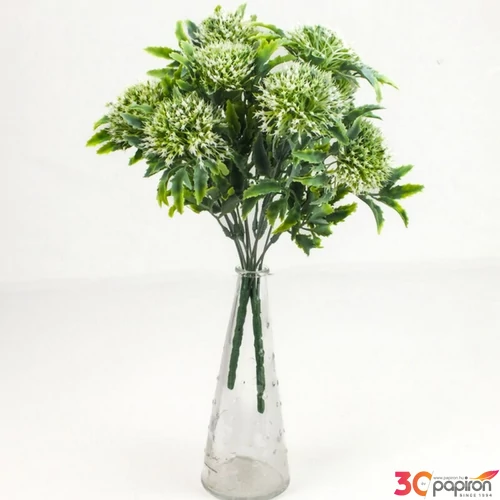 Selyemvirág - művirág csokor Sedum, fehér, 30cm