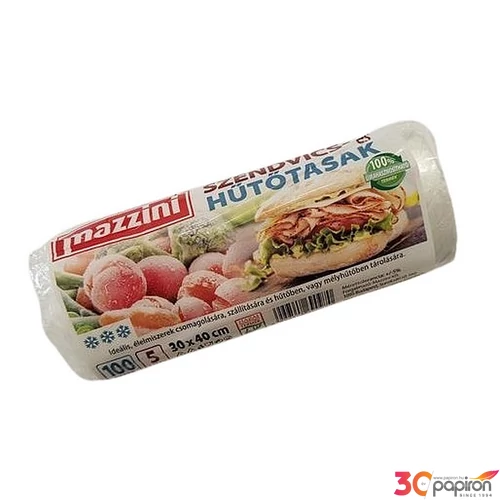 Hűtő- és uzsonnástasak 100db 30x40cm 5  MAZZINI átlátszó