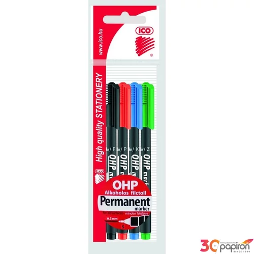 ICO OHP marker S 4db permanent alkoholos marker 0,3mm OHP marker ICO S
