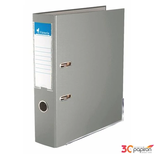 Iratrendező 75mm A4 Victoria Basic élvédős PP/karton szürke Iratrendezés Victoria