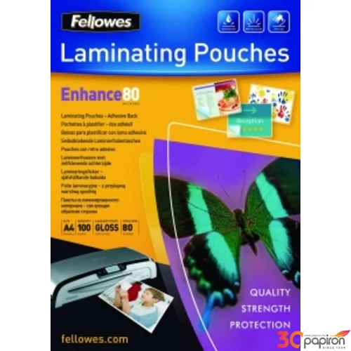 LamináLó fólia 80mik Fellowes A4 80mikronos fényes 25db/cs. IFW53962