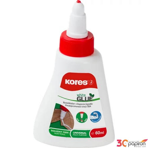 Ragasztó gyerek Kores White Glue 60ml, hobbiragasztó