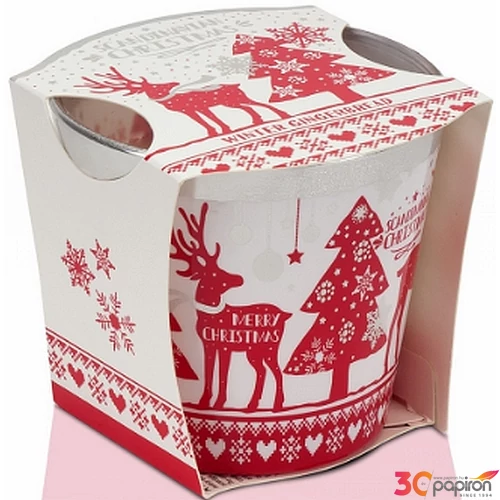 Gyertya üvegben illatos 24' 1 Scandinavian Chrismas 115g Bartek candles illatos gyertya
