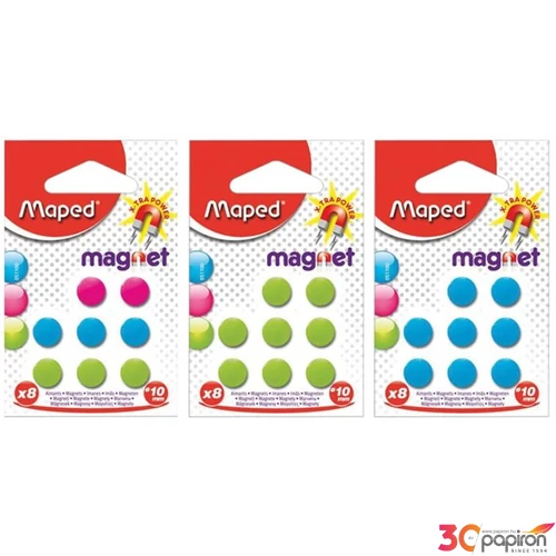 Táblamágnes 10mm Maped 8db-os kerek, vegyes színekben Prezentáció MAPED 051100
