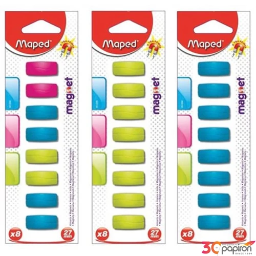 Táblamágnes 27mm Maped 8db-os téglalap, vegyes színekben Prezentáció MAPED 051200