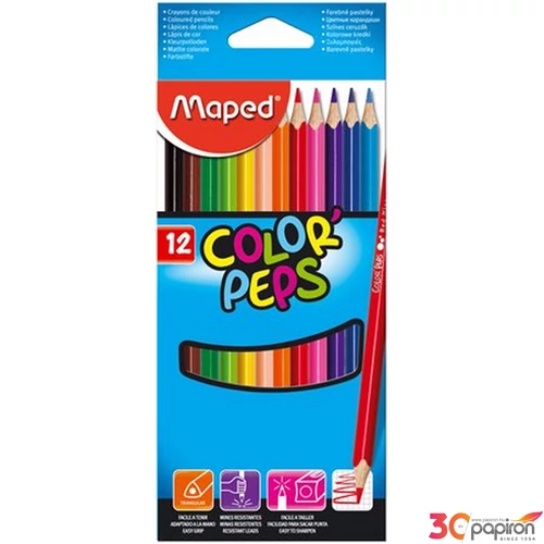Színes ceruza 12 Maped Color'Peps háromszögletű 12színű Írószerek MAPED 183212