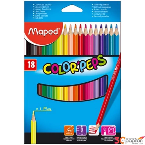 Színes ceruza 18 Maped Color'Peps háromszögletű 18színű Írószerek MAPED 183218