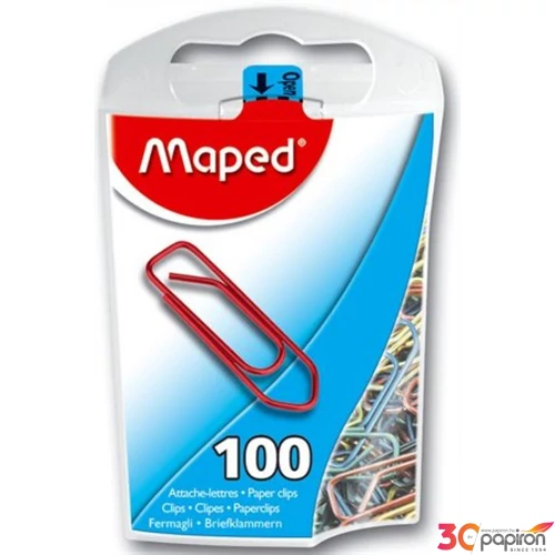 Gémkapocs 25mm Maped színes lakkozott fém, 40lap 100db/doboz Irodai kiegészítők MAPED 321011