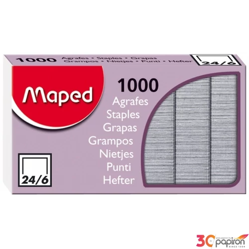 Tűzőkapocs 24/6 Maped 20lap 1000db/dob Irodai kisgépek MAPED 324405