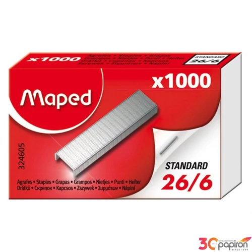 Tűzőkapocs 26/6 Maped 25lap 1000db/dob Irodai kisgépek MAPED 324605