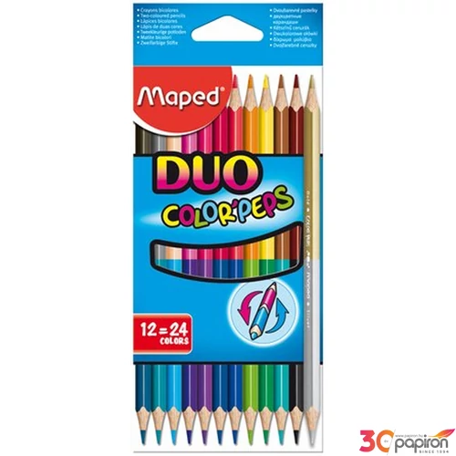 Színes ceruza 12 Maped Color'Peps Duo/kétvégű háromszög 24szín Írószerek MAPED 829600