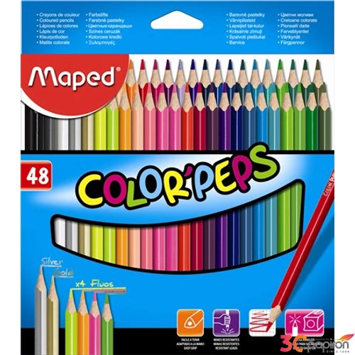 Színes ceruza 48 Maped Color'Peps háromszögletű 48színű Írószerek MAPED 832048