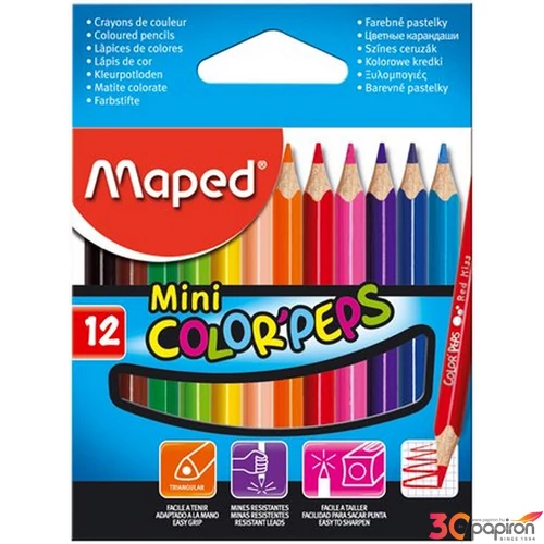 Színes ceruza 12 Maped Color'Peps Mini háromszögletű 12színű Írószerek MAPED 832500