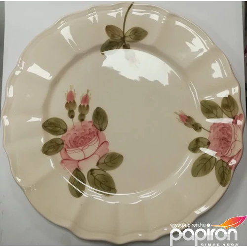 Kerámia romantik rózsás lapostányér kézzel festett porcelán