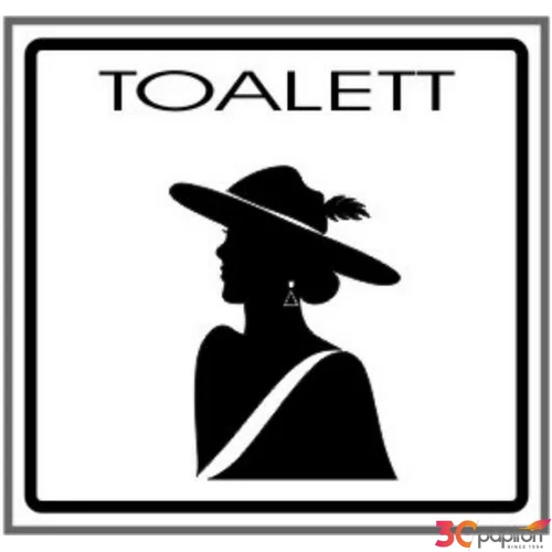 Információs tábla 10 x 10 cm Női WC Időjárásálló, habosított PVC