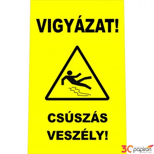 Információs tábla 19,5 x 9 cm Csúszásveszély Időjárásálló, habosított PVC