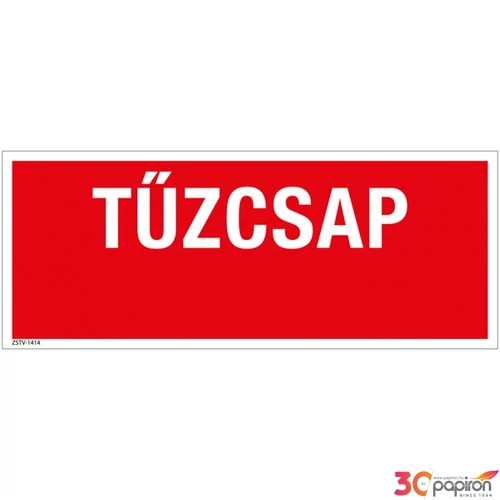 Információs tábla 19,5 x 9 cm Tűzcsap Időjárásálló, habosított PVC