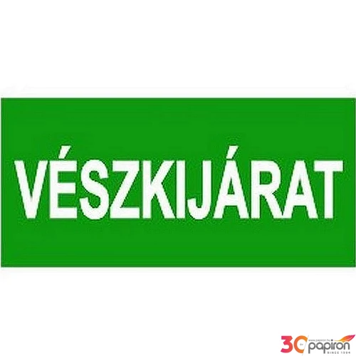 Információs tábla 19,5 x 9 cm Vészkijárat Időjárásálló, habosított PVC