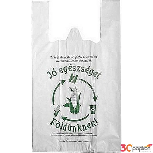 Ingvállas tasak lebomló 30x50x0,15cm Jó egészséget Földünknek