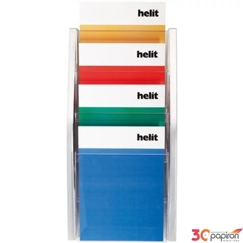 Prospektustartó Helit A4 fali ezüst INH6270099