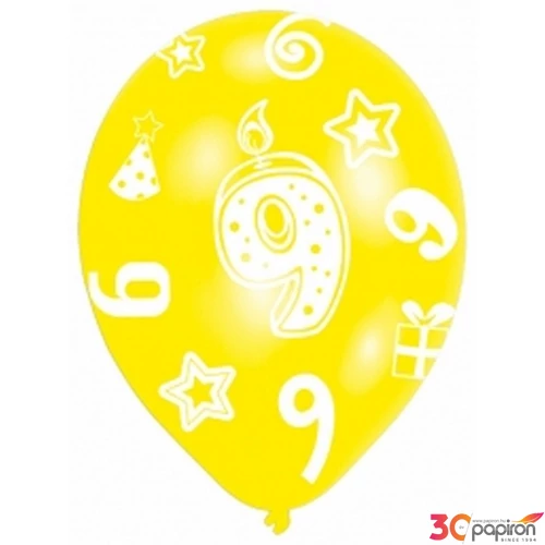 Partylufi szülinapi 9 számos Amscan 6db/csomag RINT995664